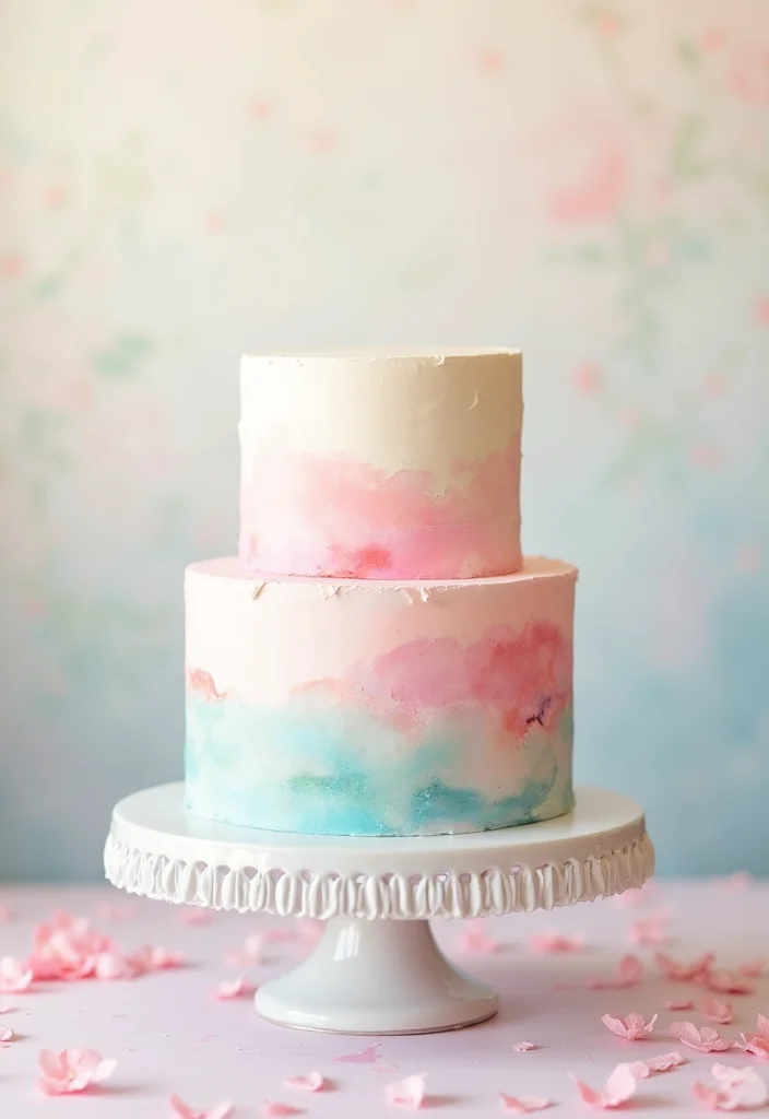 10 Easy DIY Baby Shower Cake Designs That Look Professional (You Can Totally Do #8!) - 3. Watercolor Cake