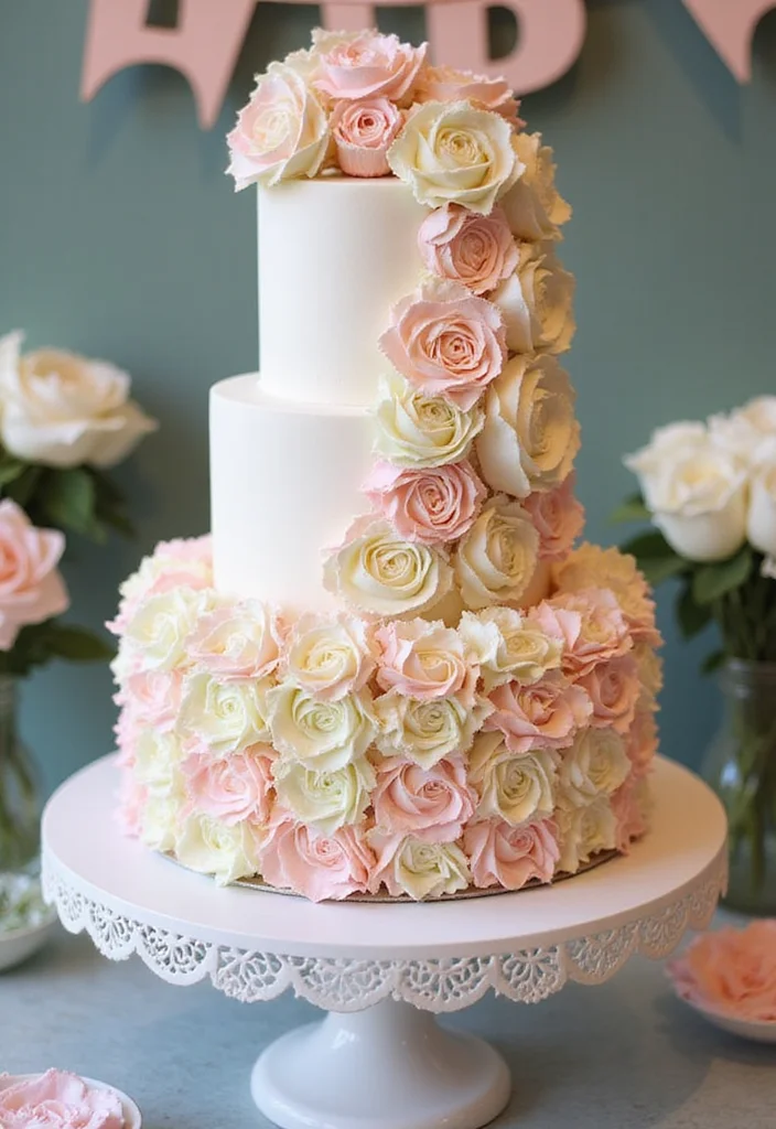 10 Easy DIY Baby Shower Cake Designs That Look Professional (You Can Totally Do #8!) - 8. Classic Ruffle Cake