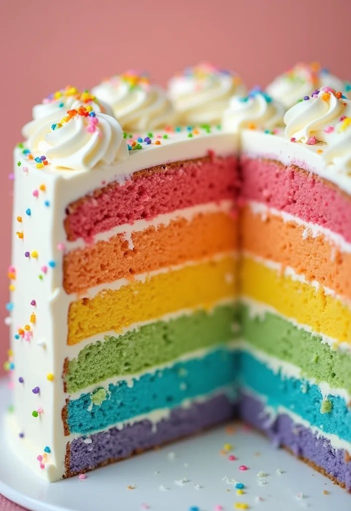 10 Easy DIY Baby Shower Cake Designs That Look Professional (You Can Totally Do #8!) - 9. Rainbow Cake