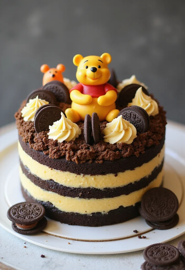 11 Creative Winnie the Pooh Cake Ideas That Will Make You the Star Baker! - 11. Winnie the Pooh Themed Oreo Cake
