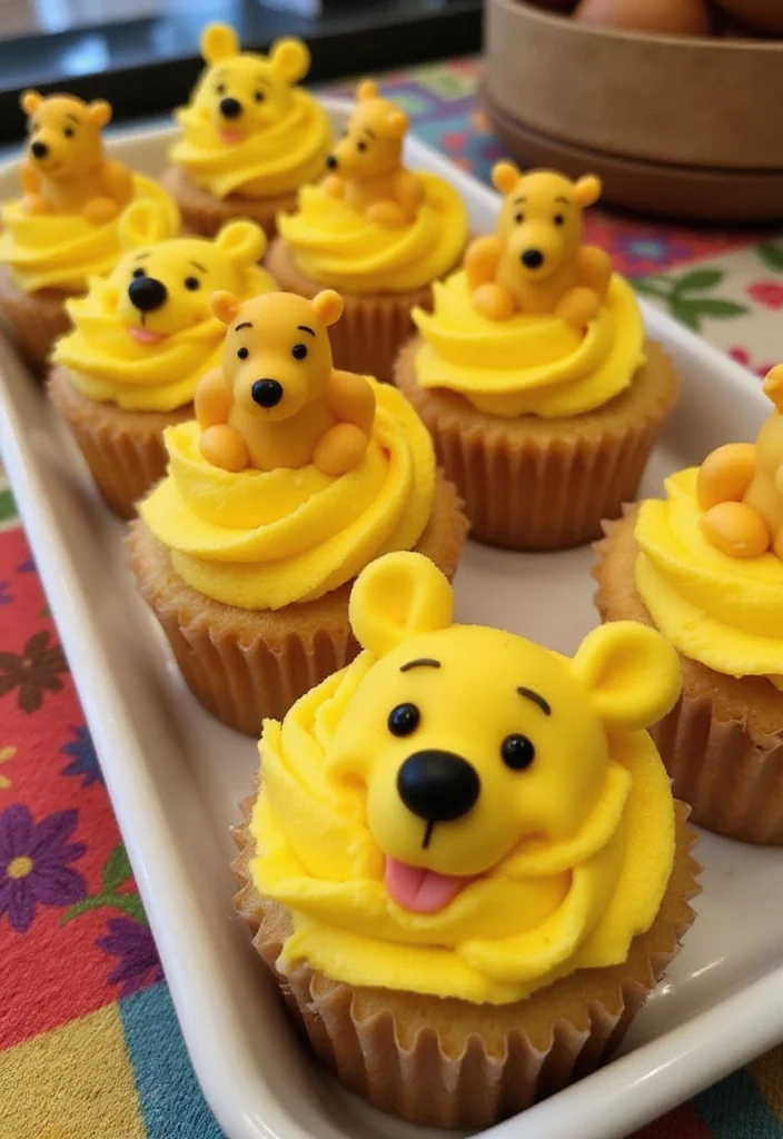 11 Creative Winnie the Pooh Cake Ideas That Will Make You the Star Baker! - 3. Winnie the Pooh Cupcakes