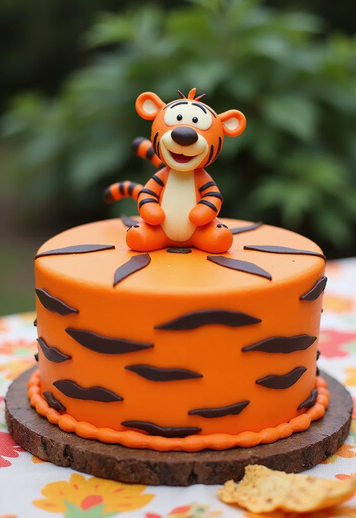 11 Creative Winnie the Pooh Cake Ideas That Will Make You the Star Baker! - 6. Tigger’s Fun-Filled Cake
