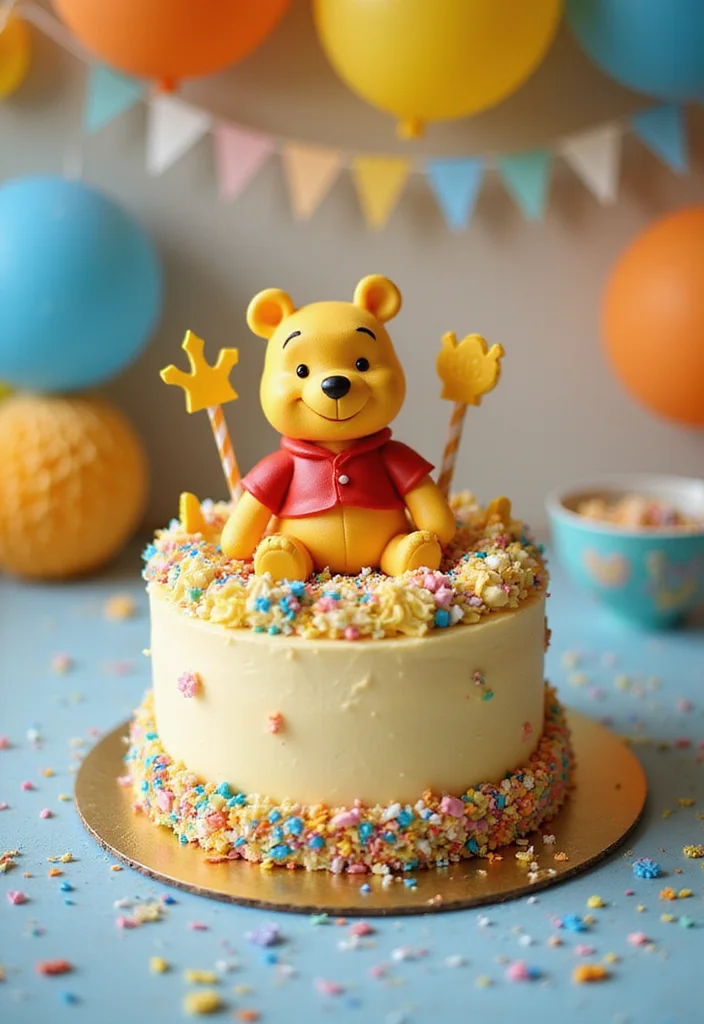 11 Creative Winnie the Pooh Cake Ideas That Will Make You the Star Baker! - 9. Winnie the Pooh Birthday Smash Cake