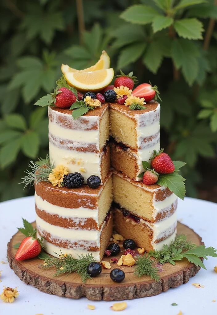 11 Rustic Wedding Cake Structures That Are Pure Perfection (You Won't Believe #6!) - 2. Rustic Naked Cake