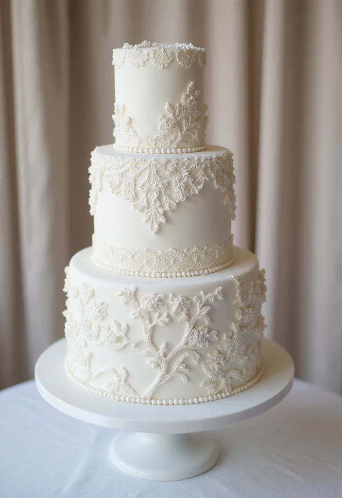 11 Rustic Wedding Cake Structures That Are Pure Perfection (You Won't Believe #6!) - 3. Vintage Chic with Lace