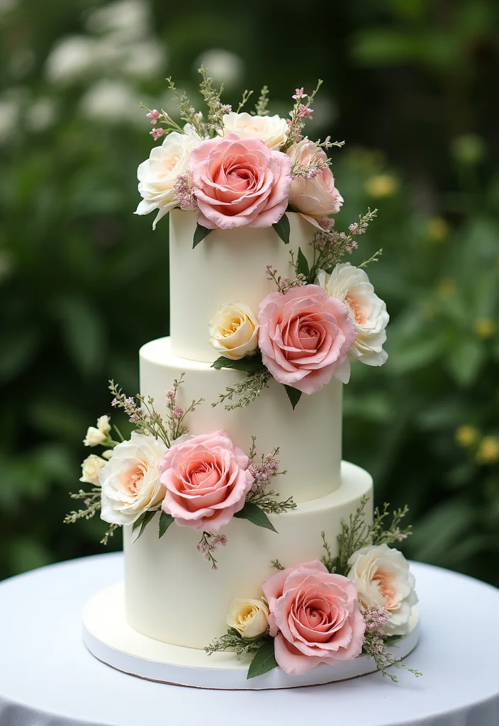 11 Rustic Wedding Cake Structures That Are Pure Perfection (You Won't Believe #6!) - 5. The Floral Cascade