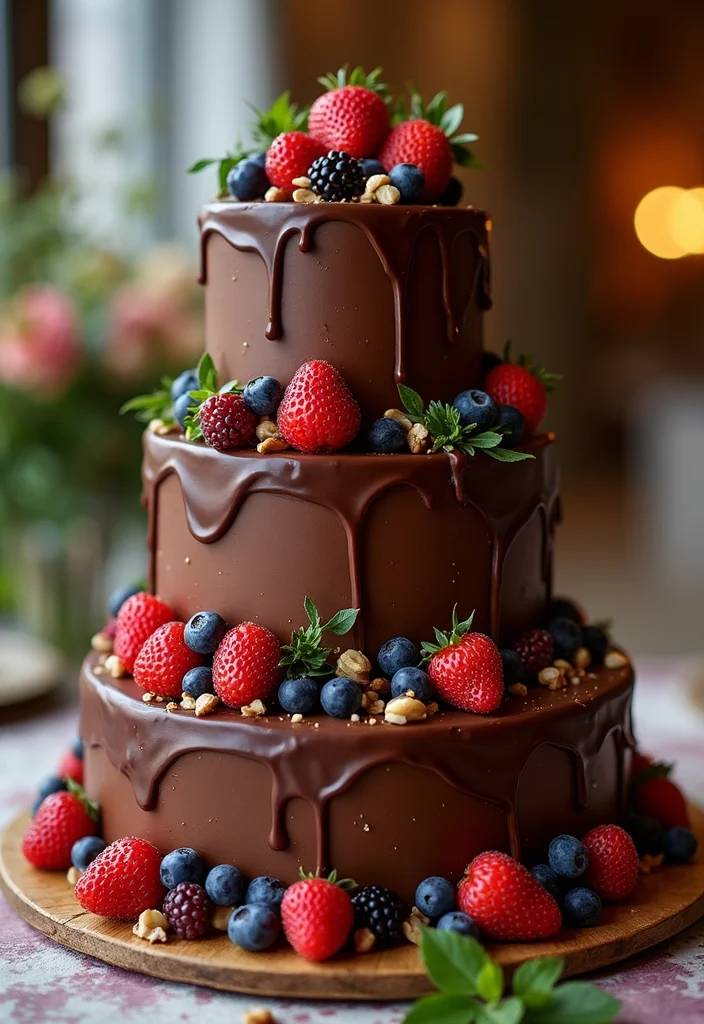 11 Rustic Wedding Cake Structures That Are Pure Perfection (You Won't Believe #6!) - 6. Chocolate Ganache Dream