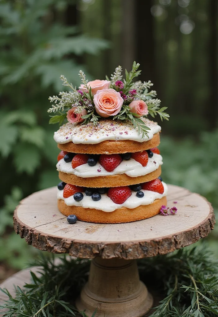11 Simple Tier Wedding Cakes Perfect for the Minimalist Bride (You’ll Want to Steal #1!) - 2. Naked Cake Elegance
