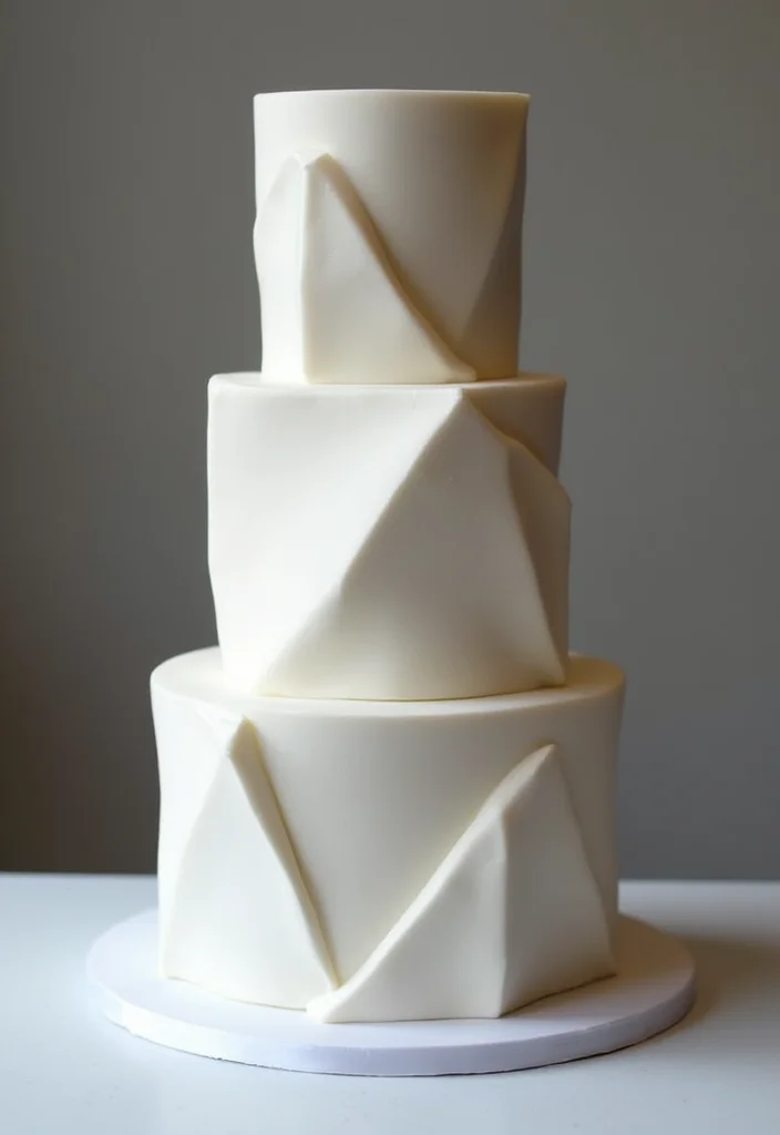 11 Simple Tier Wedding Cakes Perfect for the Minimalist Bride (You’ll Want to Steal #1!) - 3. Geometric Fondant Cake