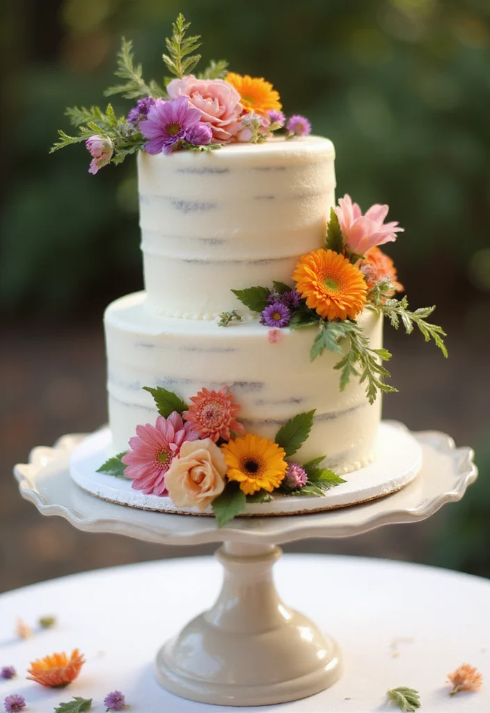 11 Simple Tier Wedding Cakes Perfect for the Minimalist Bride (You’ll Want to Steal #1!) - 6. Floral Fantasy Cake