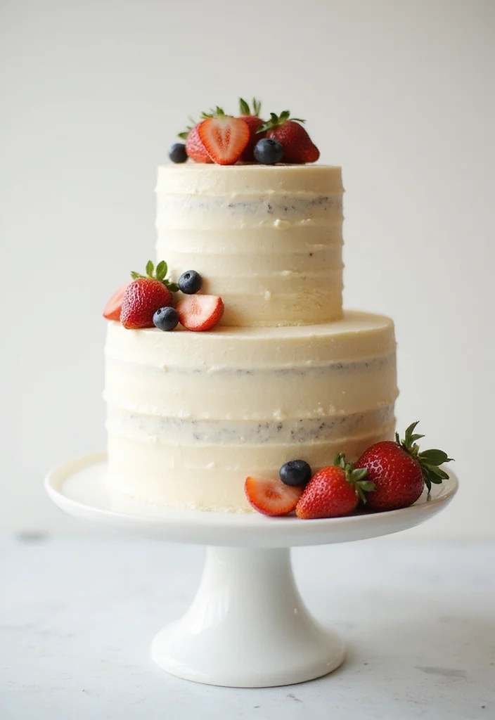 11 Simple Tier Wedding Cakes Perfect for the Minimalist Bride (You’ll Want to Steal #1!) - 9. Vanilla Bean Simplicity