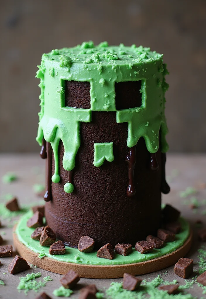 12 Amazing Minecraft Cake Ideas for the Ultimate Kids' Birthday Bash! - 2. Creeper Explosion Cake