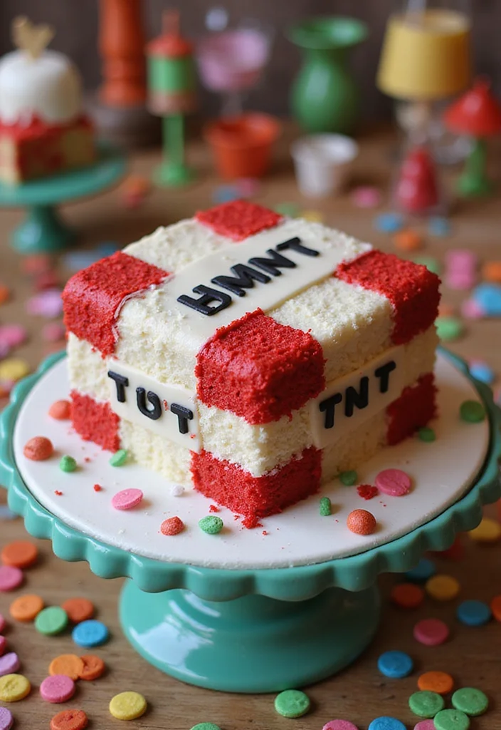 12 Amazing Minecraft Cake Ideas for the Ultimate Kids' Birthday Bash! - 7. TNT Cake