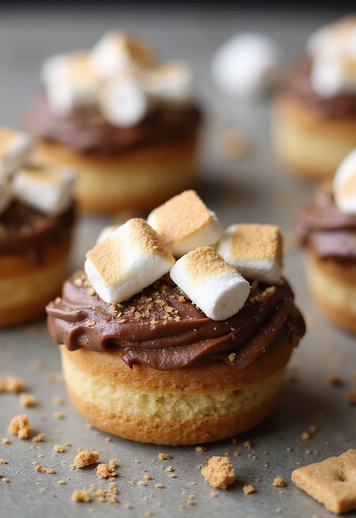 13 Mini Cake Ideas for Parties That Will Steal the Show! - 12. S'mores Mini Cakes