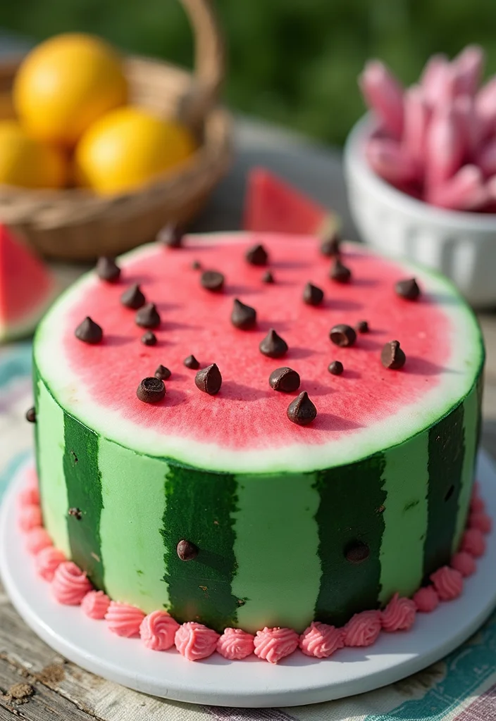 14 Fun Summer Cake Ideas Your Kids Will Beg You to Make! (They'll Love #2!) - 2. Watermelon Cake