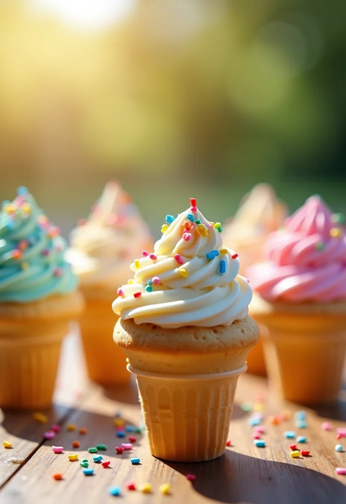 14 Fun Summer Cake Ideas Your Kids Will Beg You to Make! (They'll Love #2!) - 3. Ice Cream Cone Cupcake