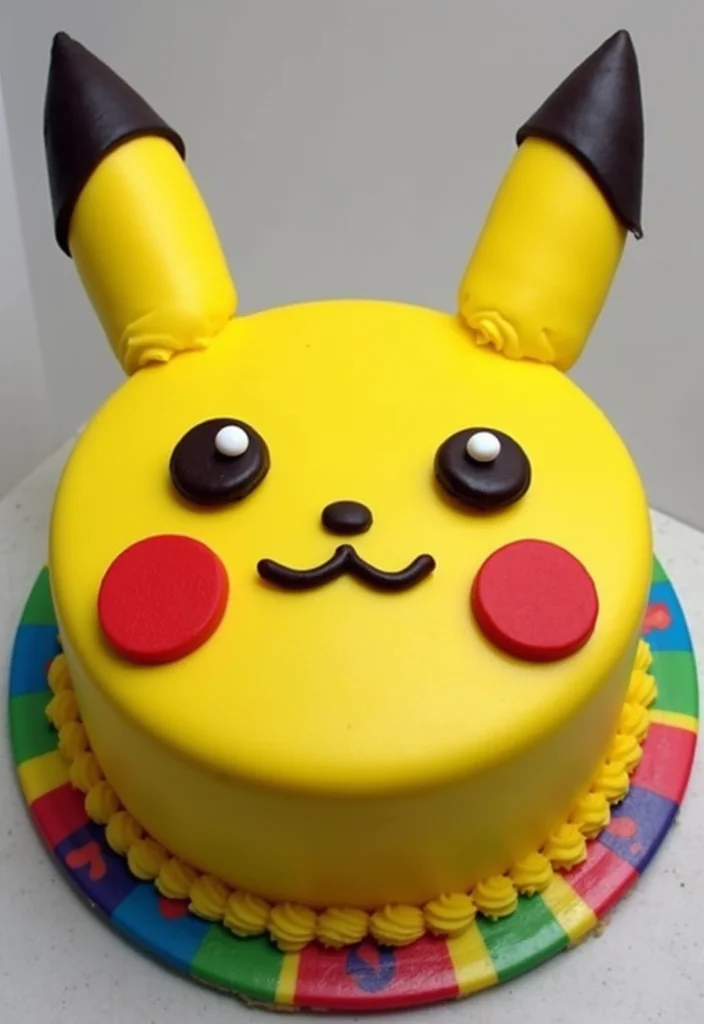 14 Homemade Pokémon Cake Ideas with Step-by-Step Tutorials You Can't Miss! - 1. Pikachu Cake