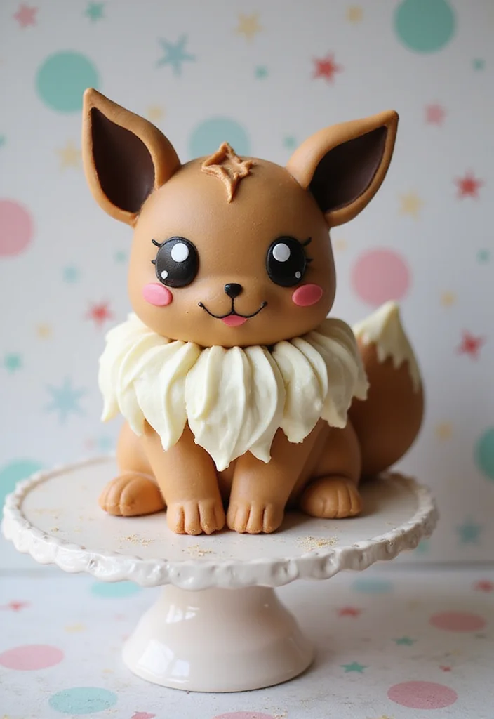 14 Homemade Pokémon Cake Ideas with Step-by-Step Tutorials You Can't Miss! - 3. Eevee Cake