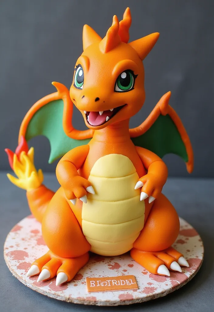 14 Homemade Pokémon Cake Ideas with Step-by-Step Tutorials You Can't Miss! - 4. Charizard Cake