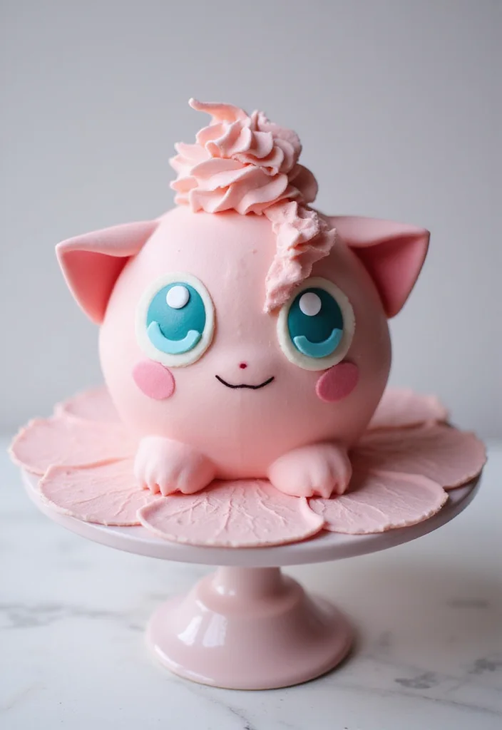 14 Homemade Pokémon Cake Ideas with Step-by-Step Tutorials You Can't Miss! - 5. Jigglypuff Cake