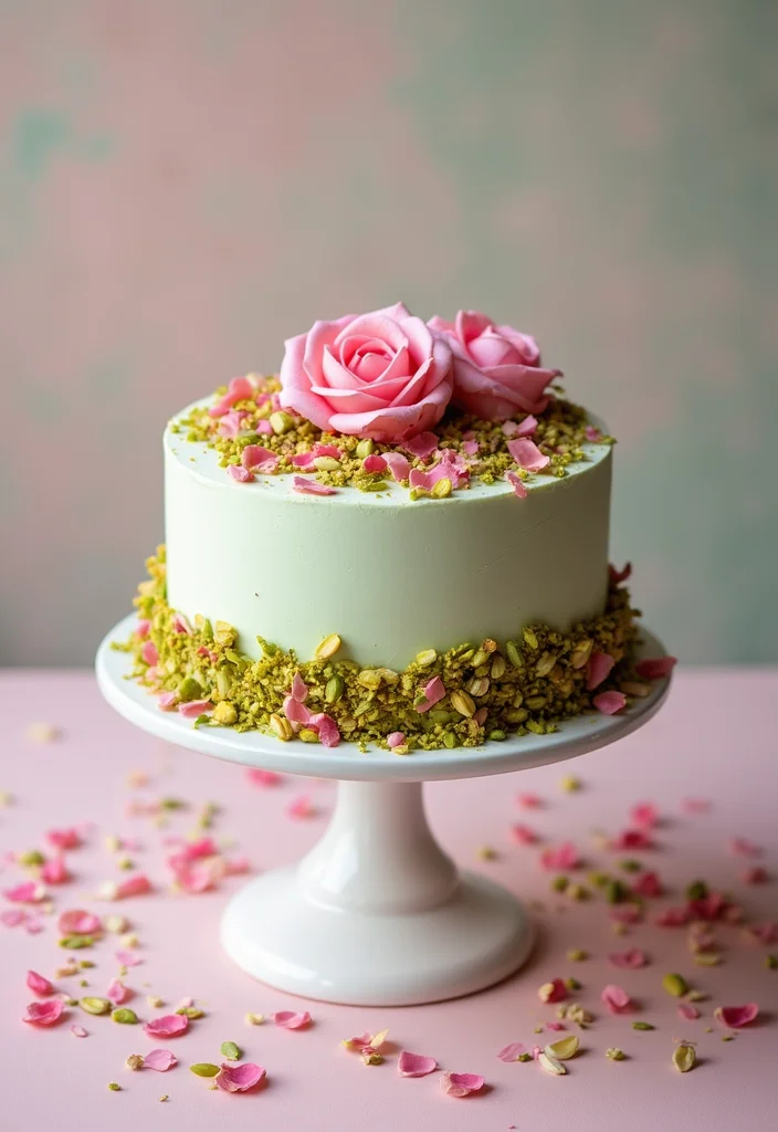 14 Trendy Civil Wedding Cake Flavors You Need to Try (Your Guests Will Rave About #3!) - 2. Pistachio Rose Delight
