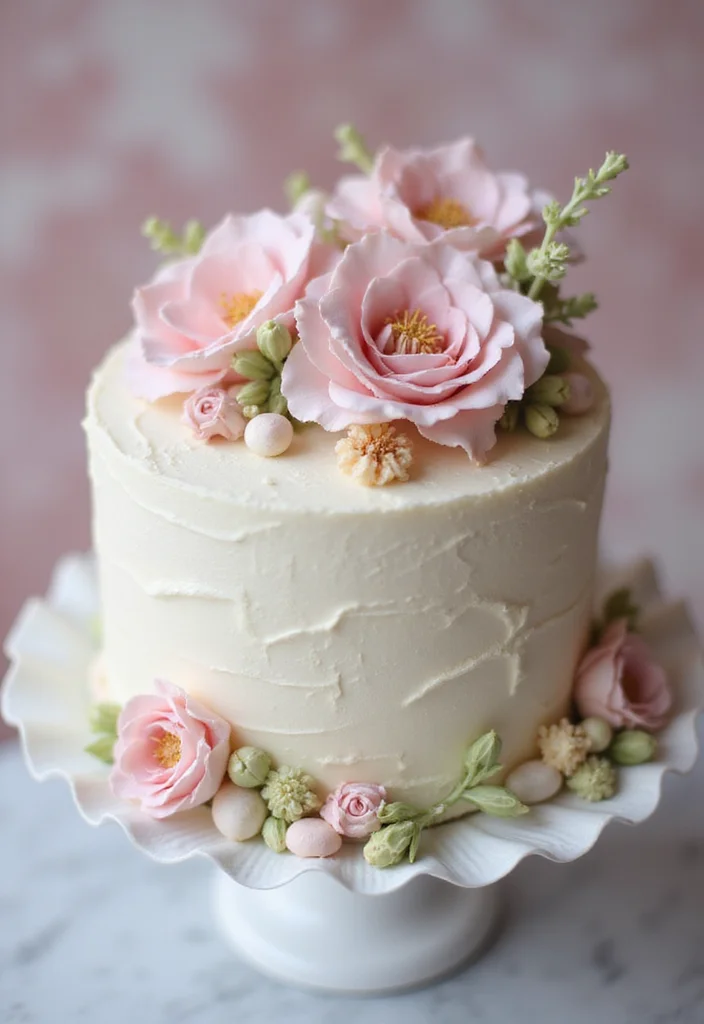 15 Gorgeous 60th Birthday Cake Designs That Are Total Show-Stoppers! - 1. Elegant Floral Buttercream Cake