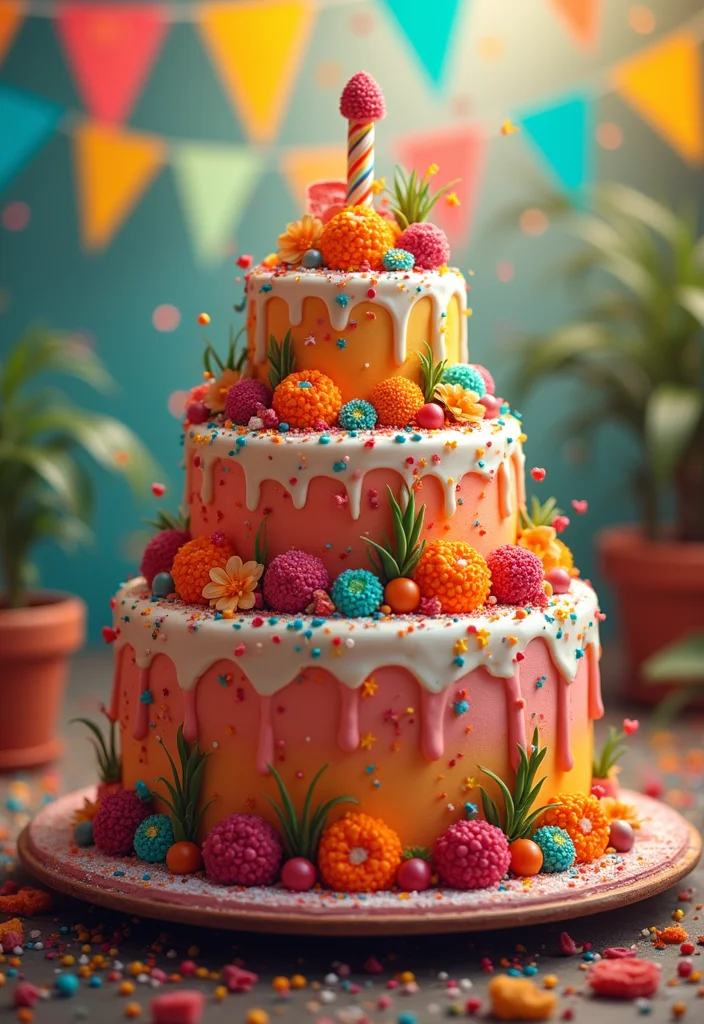 15 Gorgeous 60th Birthday Cake Designs That Are Total Show-Stoppers! - 10. Fun Fiesta Cake
