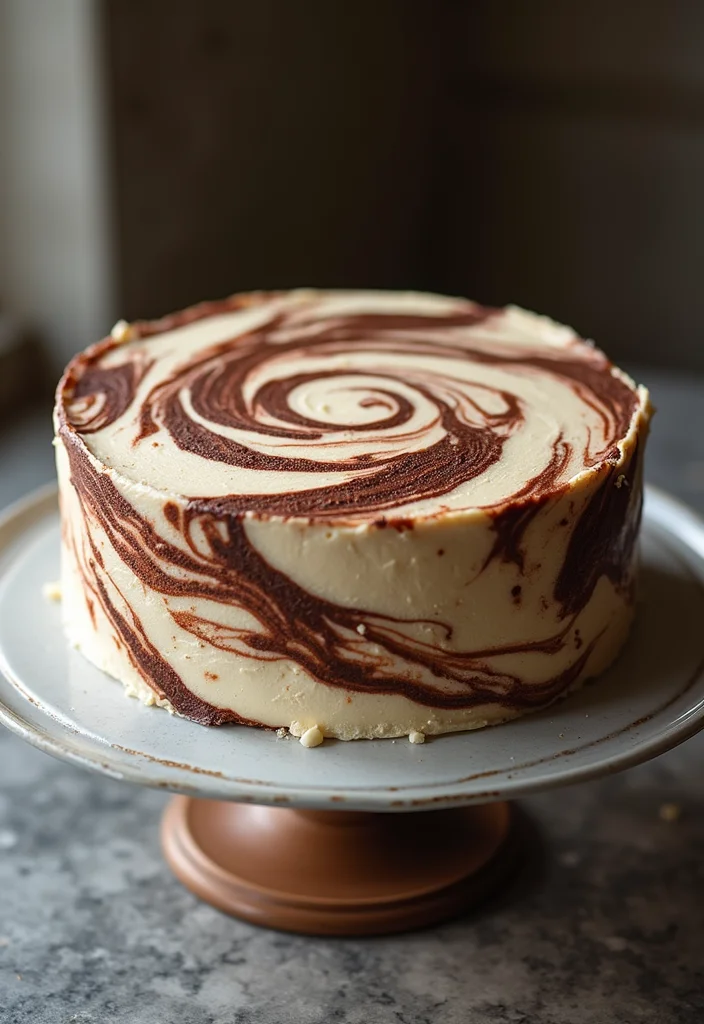 15 Gorgeous 60th Birthday Cake Designs That Are Total Show-Stoppers! - 13. Show-Stopping Marbled Cake