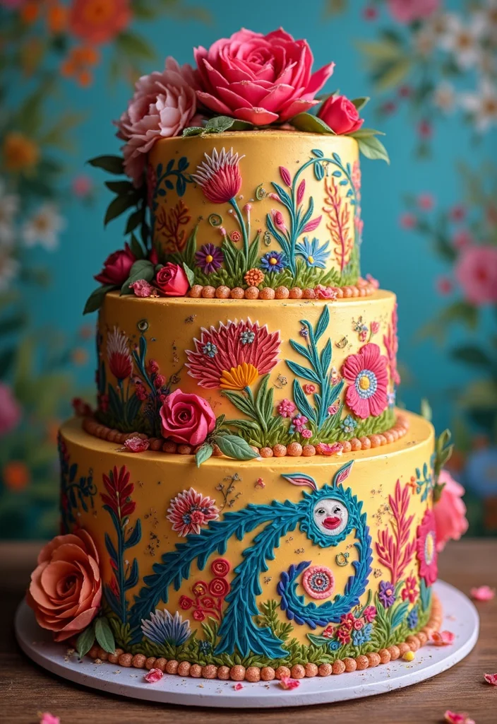 15 Gorgeous 60th Birthday Cake Designs That Are Total Show-Stoppers! - 14. Artistic Painted Cake