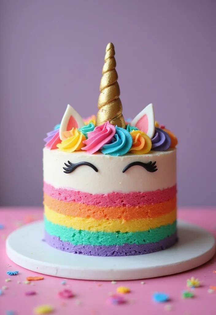 15 Gorgeous 60th Birthday Cake Designs That Are Total Show-Stoppers! - 4. Whimsical Unicorn Cake