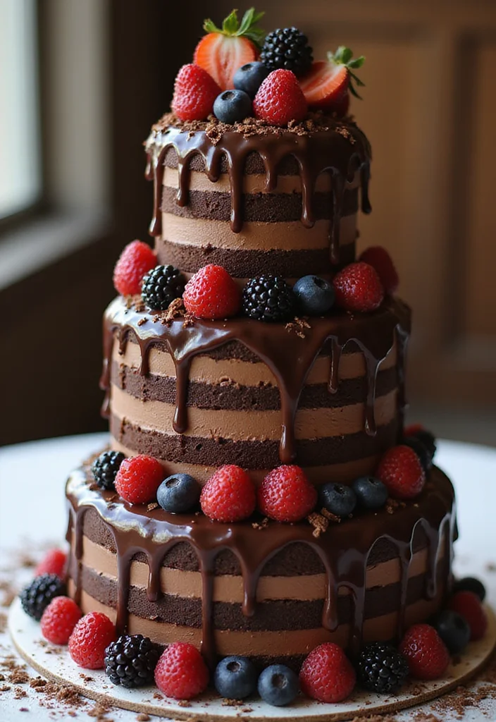 15 Gorgeous 60th Birthday Cake Designs That Are Total Show-Stoppers! - 7. Chocolate Fudge Layer Cake