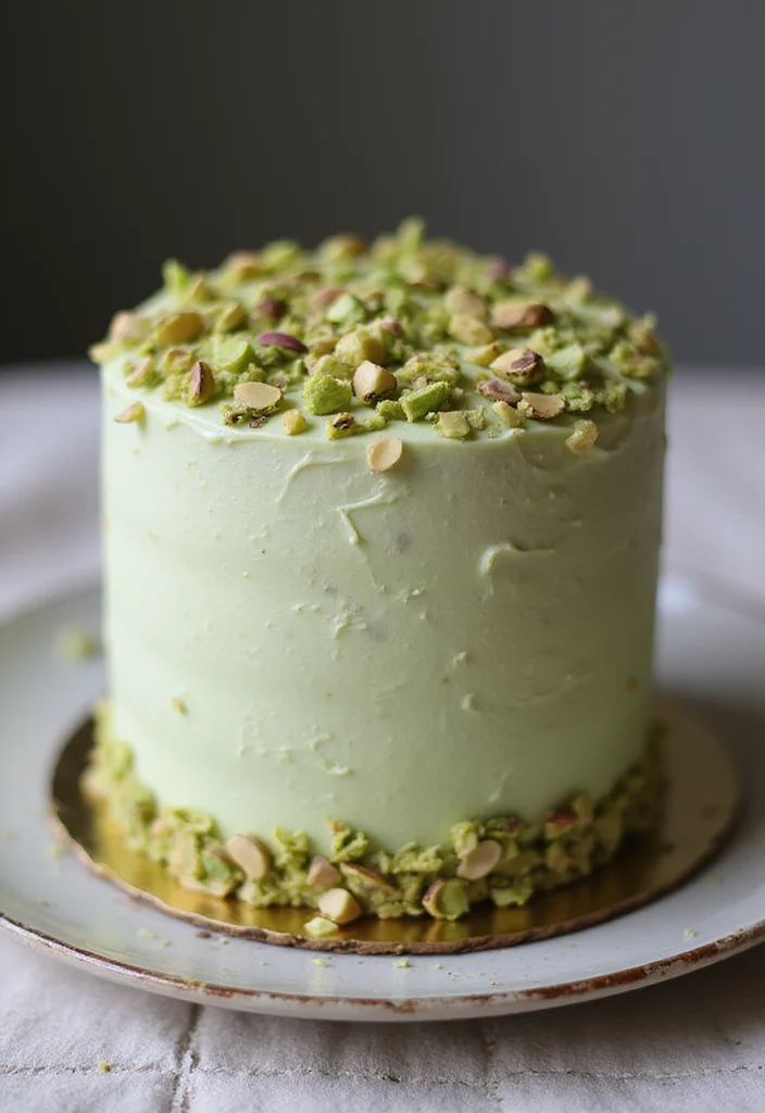 15 Unique Love Anniversary Cake Ideas That Will Leave You and Your Partner Speechless! - 15. Pistachio Cake with Rose Water Frosting