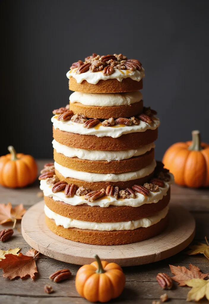 16 Fall Wedding Cake Creations You Never Knew You Needed! - 1. Spiced Pumpkin Delight