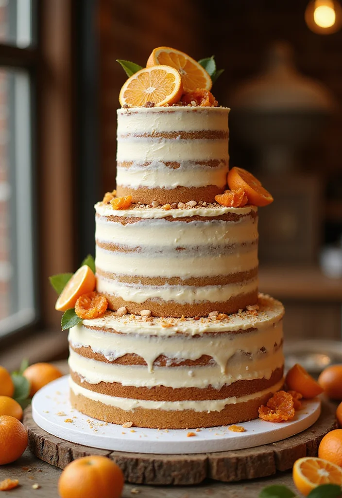16 Fall Wedding Cake Creations You Never Knew You Needed! - 10. Citrus Spice Fusion