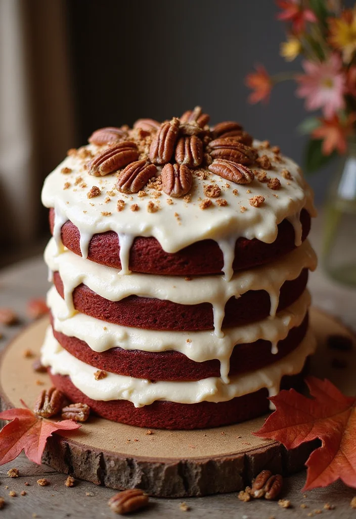 16 Fall Wedding Cake Creations You Never Knew You Needed! - 13. Rustic Red Velvet