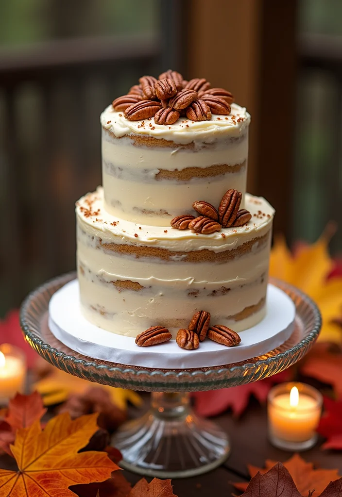 16 Fall Wedding Cake Creations You Never Knew You Needed! - 2. Maple Pecan Indulgence