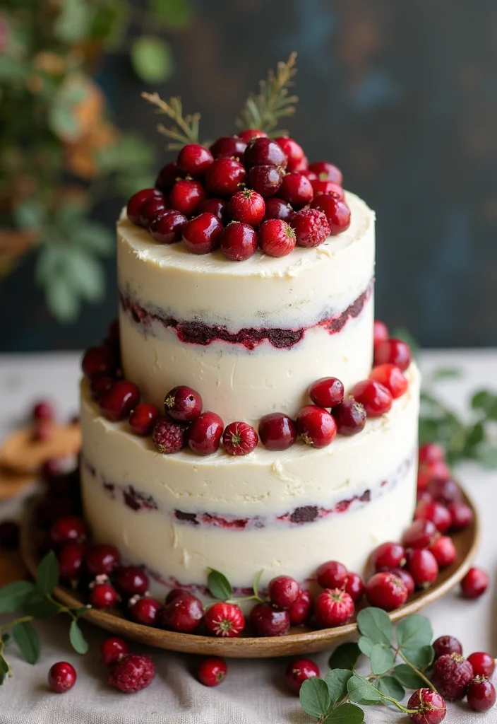 16 Fall Wedding Cake Creations You Never Knew You Needed! - 5. Cranberry Almond Bliss