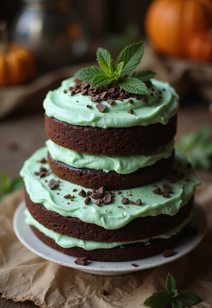 16 Fall Wedding Cake Creations You Never Knew You Needed! - 7. Chocolate Mint Harvest