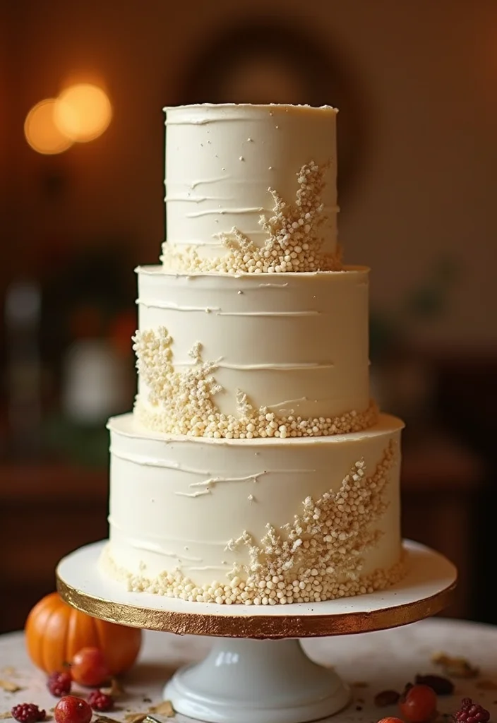 16 Fall Wedding Cake Creations You Never Knew You Needed! - 8. Bourbon Vanilla Bean