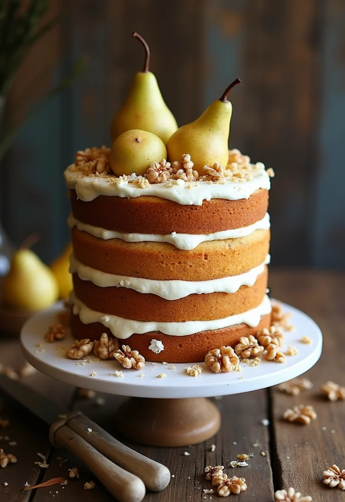 16 Fall Wedding Cake Creations You Never Knew You Needed! - 9. Rustic Pear and Gorgonzola