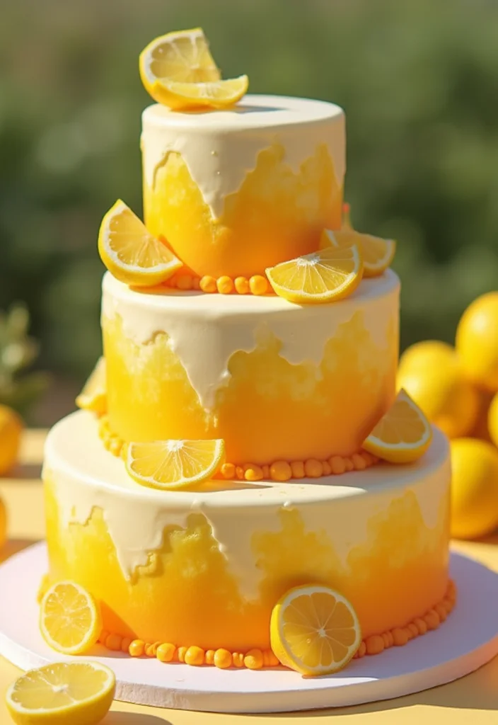 16 Orange Wedding Cake Designs Perfect for a Summer Wedding (Trust Us, #3 Is Unforgettable!) - 10. Orange Lemonade Cake