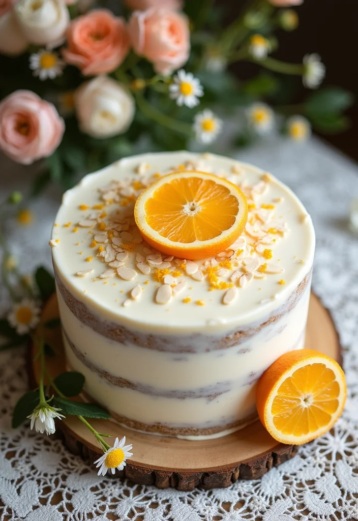 16 Orange Wedding Cake Designs Perfect for a Summer Wedding (Trust Us, #3 Is Unforgettable!) - 2. Orange and Almond Flour Cake