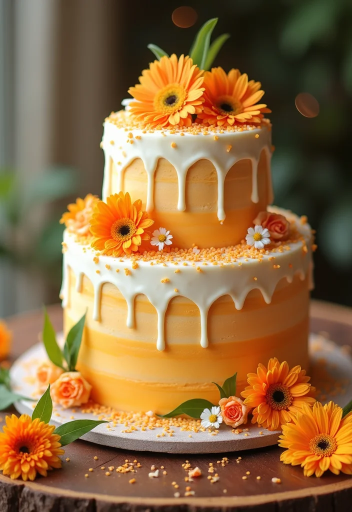 16 Orange Wedding Cake Designs Perfect for a Summer Wedding (Trust Us, #3 Is Unforgettable!) - 6. Orange Creamsicle Cake