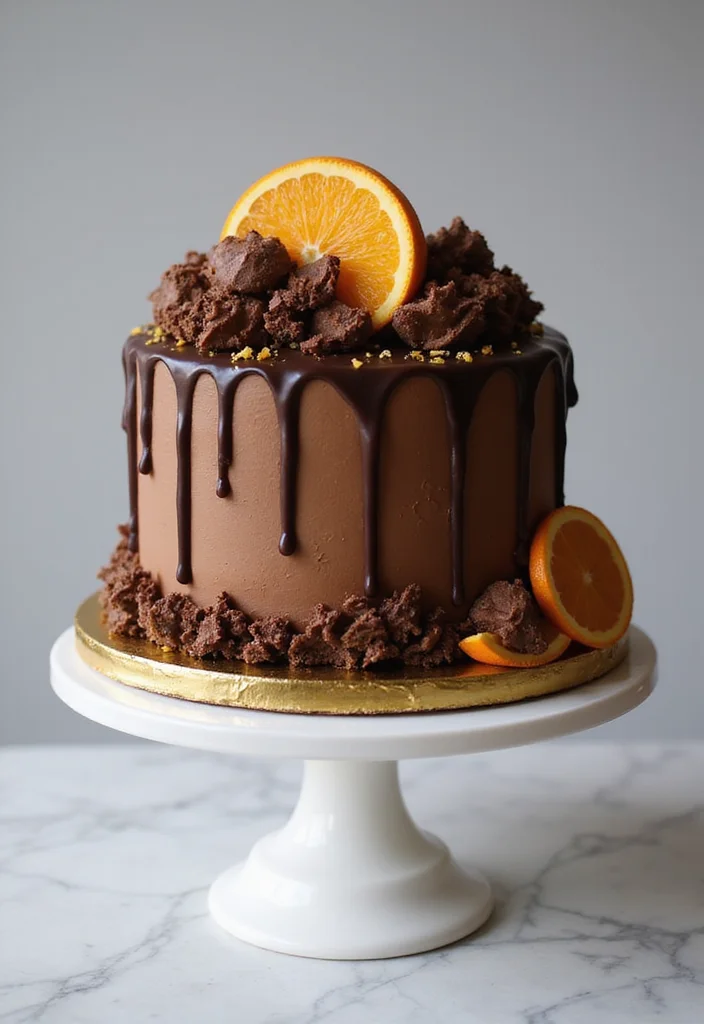 16 Orange Wedding Cake Designs Perfect for a Summer Wedding (Trust Us, #3 Is Unforgettable!) - 9. Orange Chocolate Chip Cake
