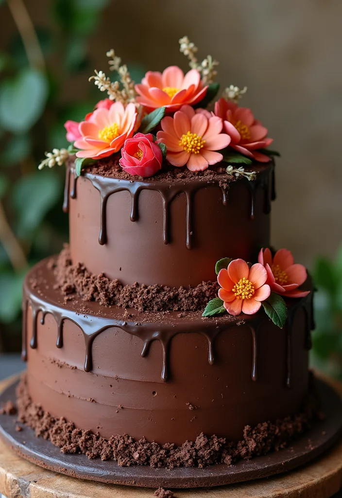 17 Stunning Gardening Cake Inspirations To Copy - 13. Chocolate Garden Cake