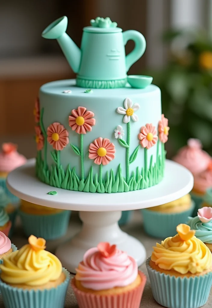 17 Stunning Gardening Cake Inspirations To Copy - 14. Watering Can Cake