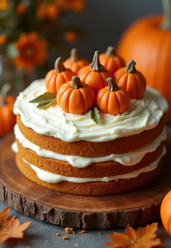 17 Stunning Gardening Cake Inspirations To Copy - 16. Pumpkin Patch Cake
