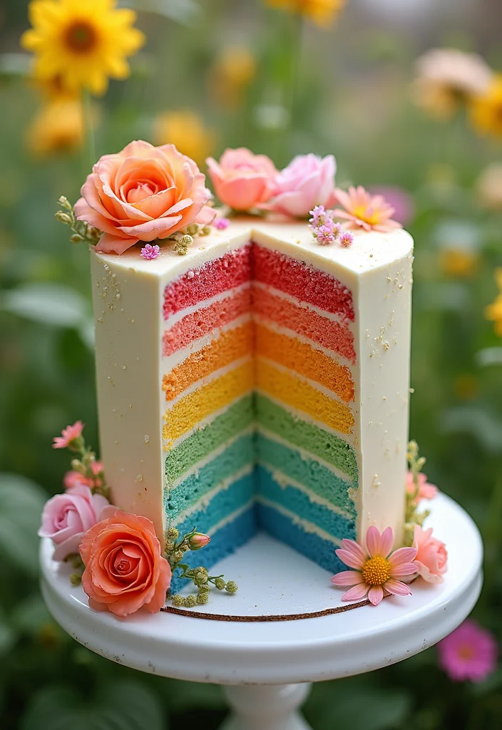 17 Stunning Gardening Cake Inspirations To Copy - 17. Rainbow Garden Cake