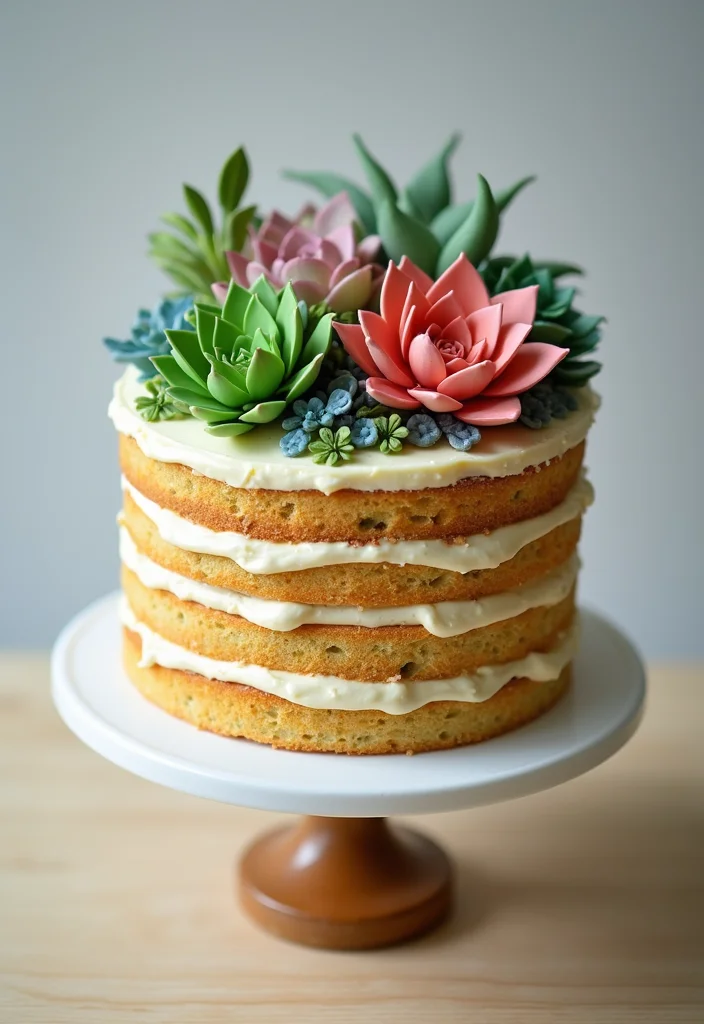 17 Stunning Gardening Cake Inspirations To Copy - 3. Succulent Cake