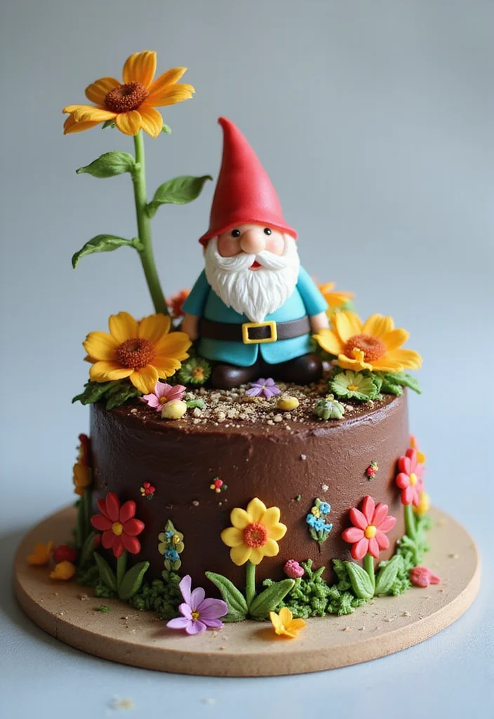17 Stunning Gardening Cake Inspirations To Copy - 7. Garden Gnome Cake
